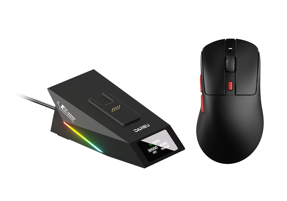 DAREU AE7 Pro | Tri-Mode Keel Structure Dual 8k Gaming Mouse with Charging Dock - Dareu