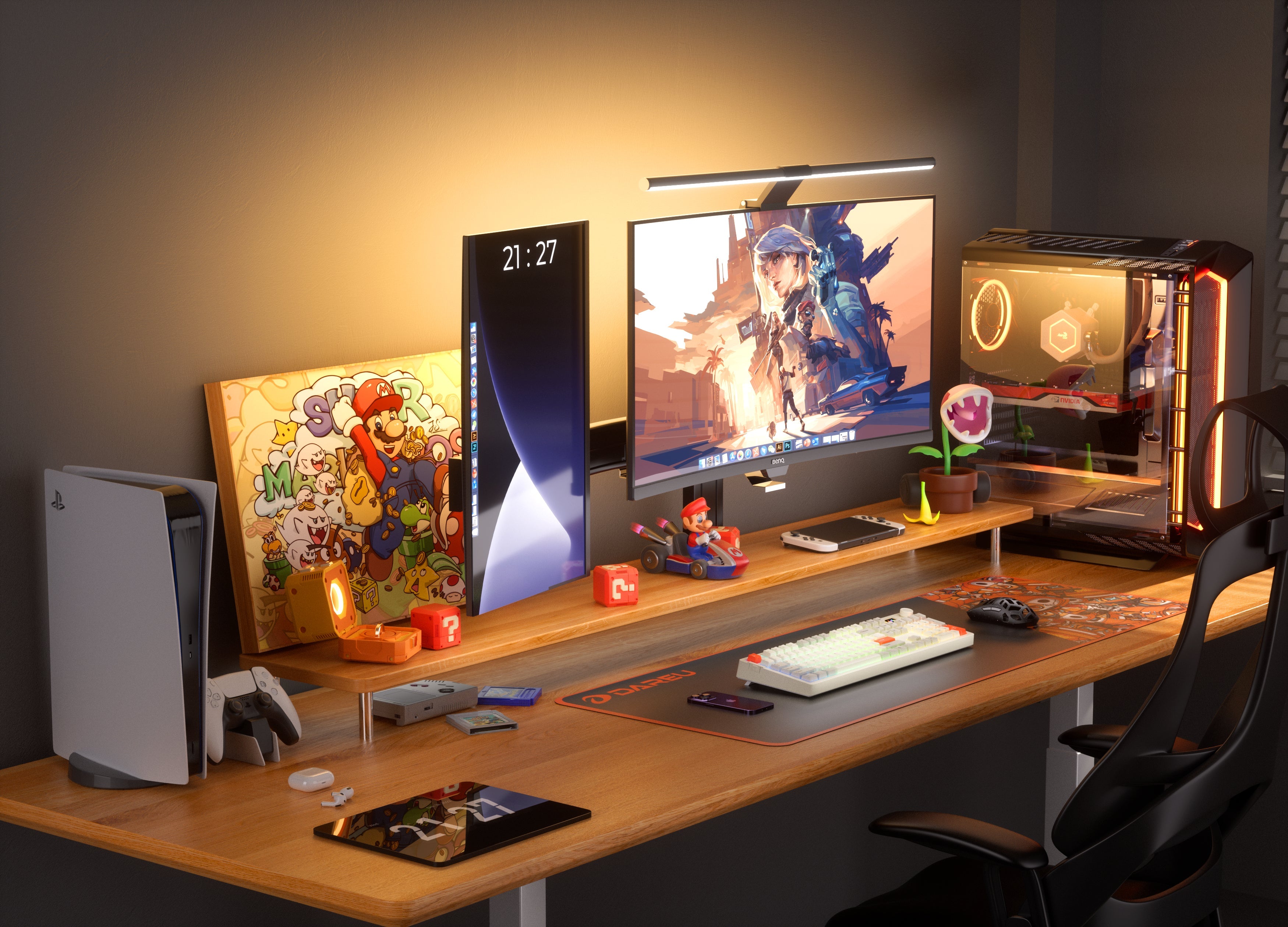 DAREU A104 Pro | Full-Size Wireless RGB Hotswap Keyboard with TFT & Knob - Dareu