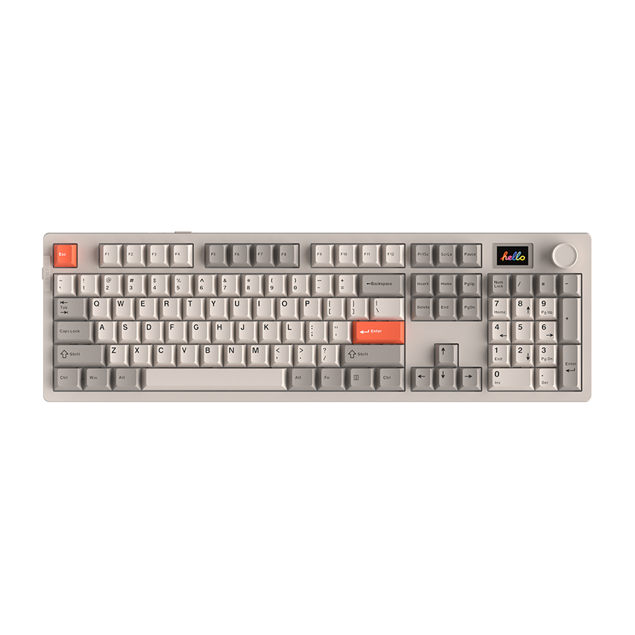 DAREU A104 Pro | Full-Size Wireless RGB Hotswap Keyboard with TFT & Knob - Retro