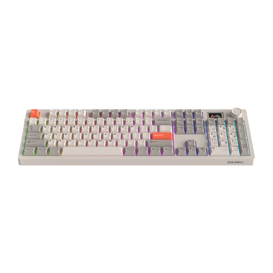 DAREU A104 Pro | Full-Size Wireless RGB Hotswap Keyboard with TFT & Knob - Retro