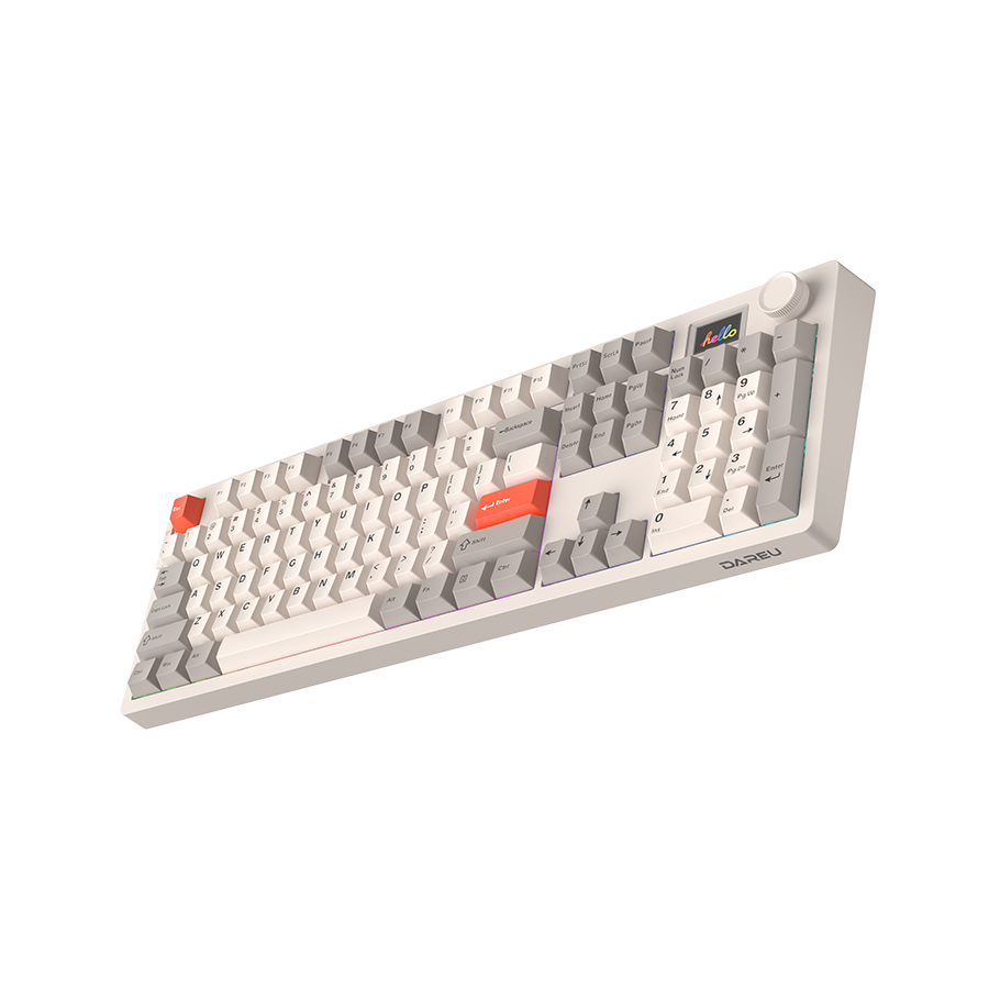 DAREU A104 Pro | Full-Size Wireless RGB Hotswap Keyboard with TFT & Knob - Retro