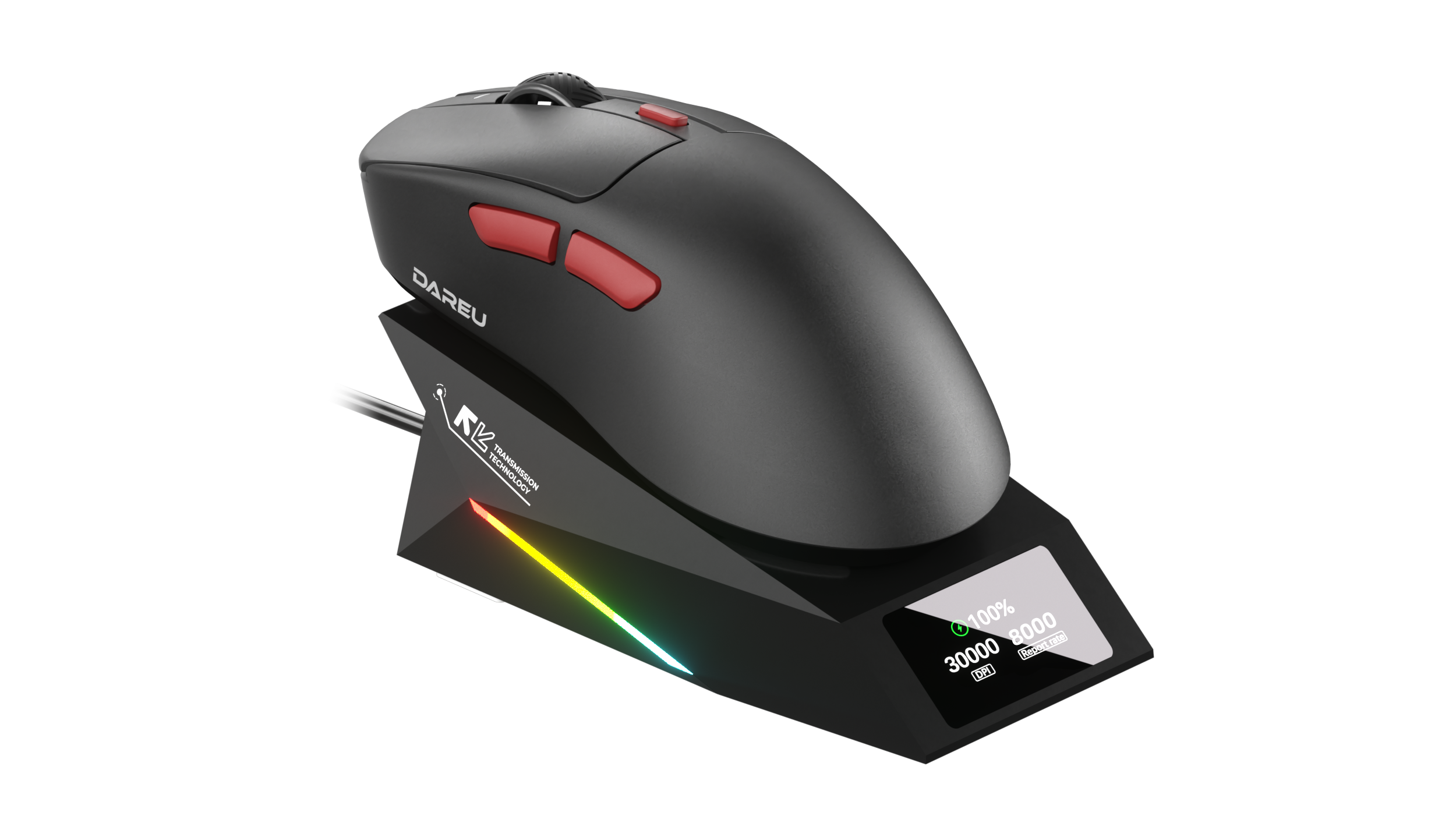 DAREU AE7 Pro | Tri-Mode Keel Structure Dual 8k Gaming Mouse with Charging Dock - Dareu
