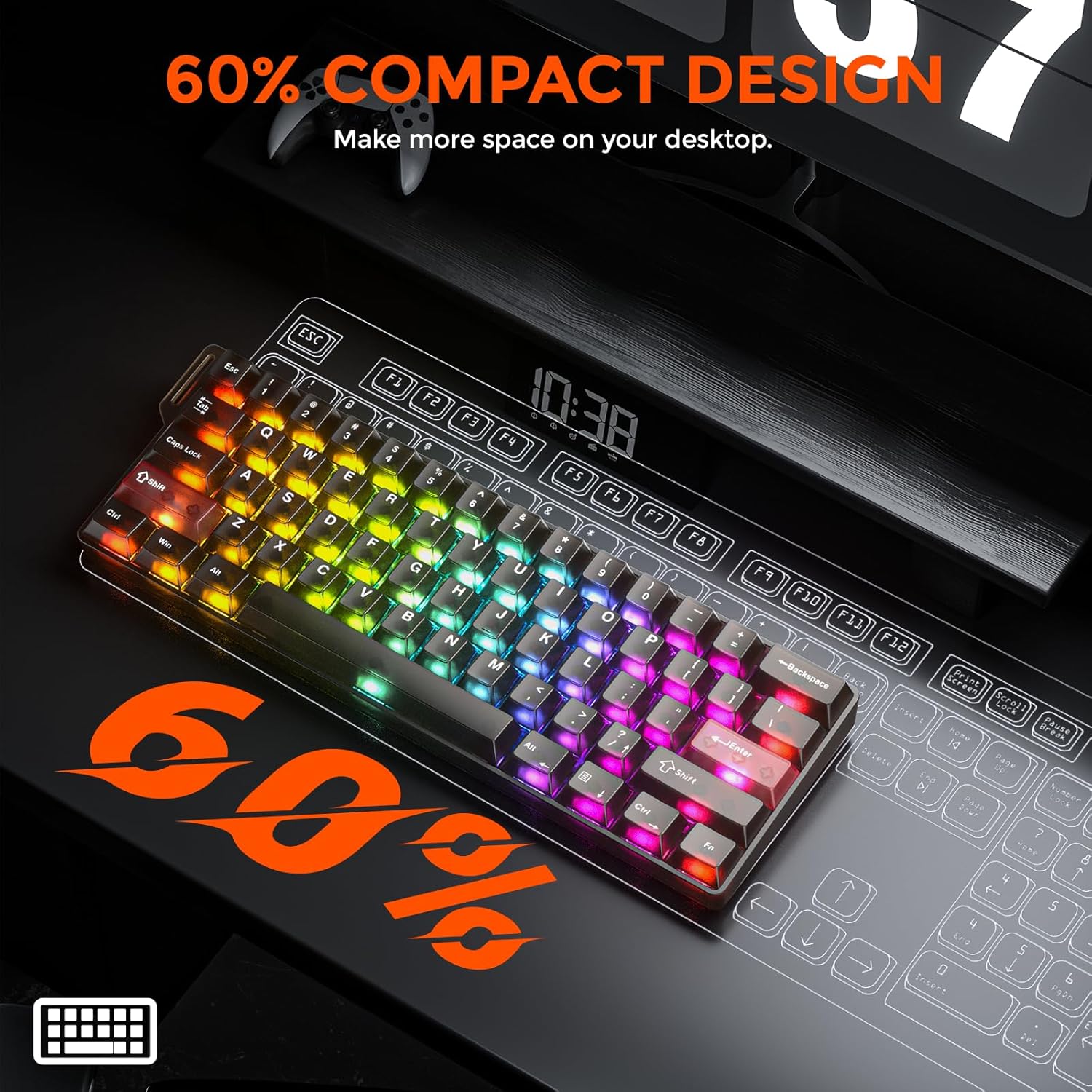 Letzter Tag 25 % RABATT🔥 Dareu COOL60 Kompakte 60 % magnetische Gaming-Tastatur mit Hot-Swap-Schaltern und ultrapräziser RT-Genauigkeit von 0,01 mm